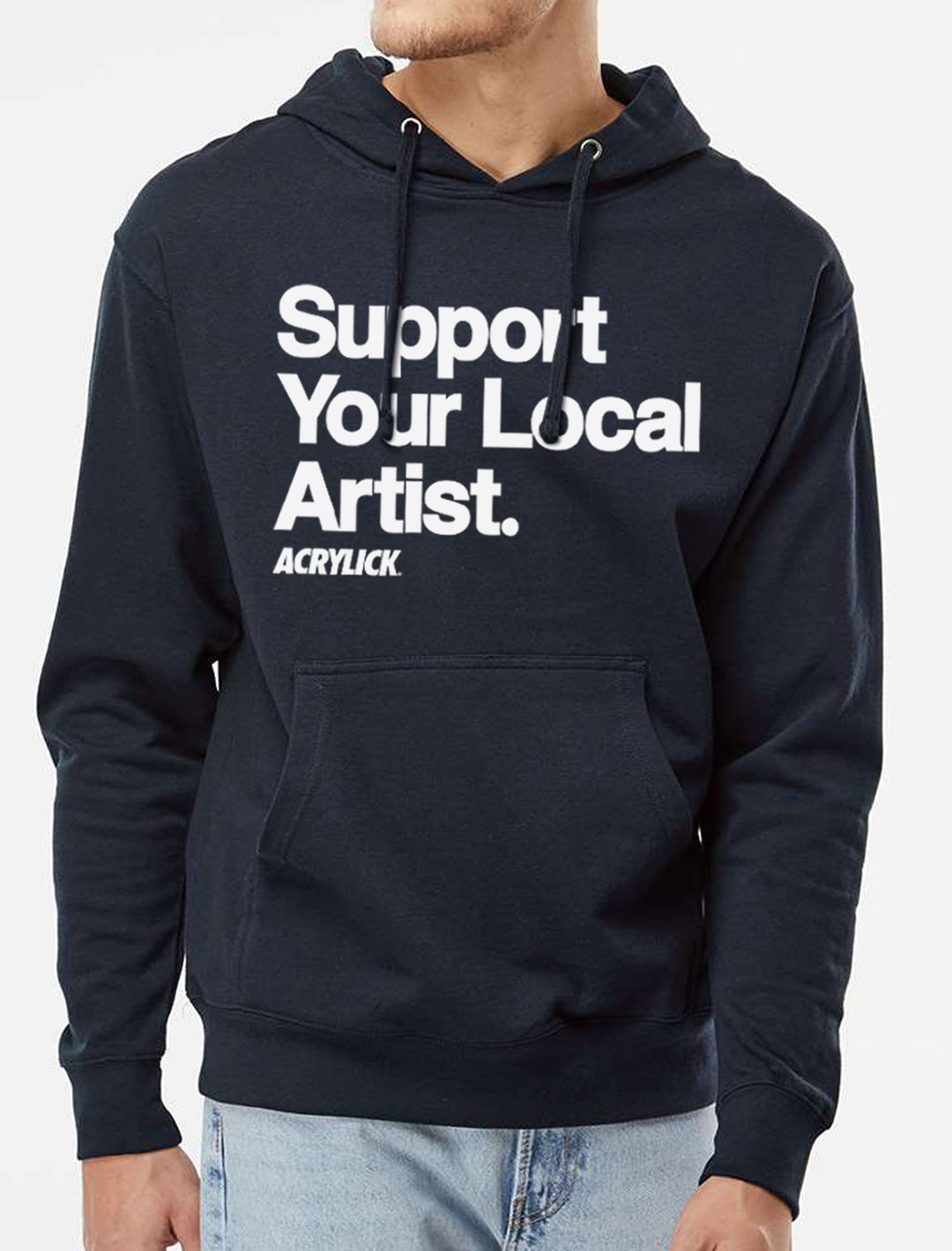 Acrylick Goods - Support Your Local Artist Hoodie - Available in Heather Grey and Navy Hoodies